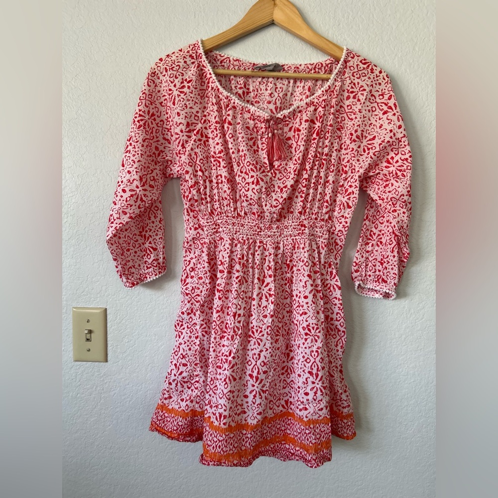 Athleta printed calico lightweight tunic dress, size XS